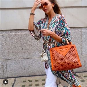 Zara kimono printed belted cardigan cover up